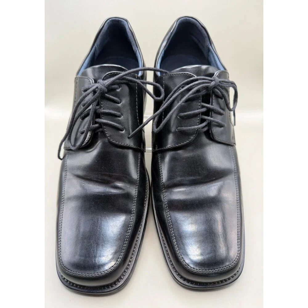 Bruno Marc Goldman Mens Black Size 9.5 Square Toe Oxford Derby Dress Shoes